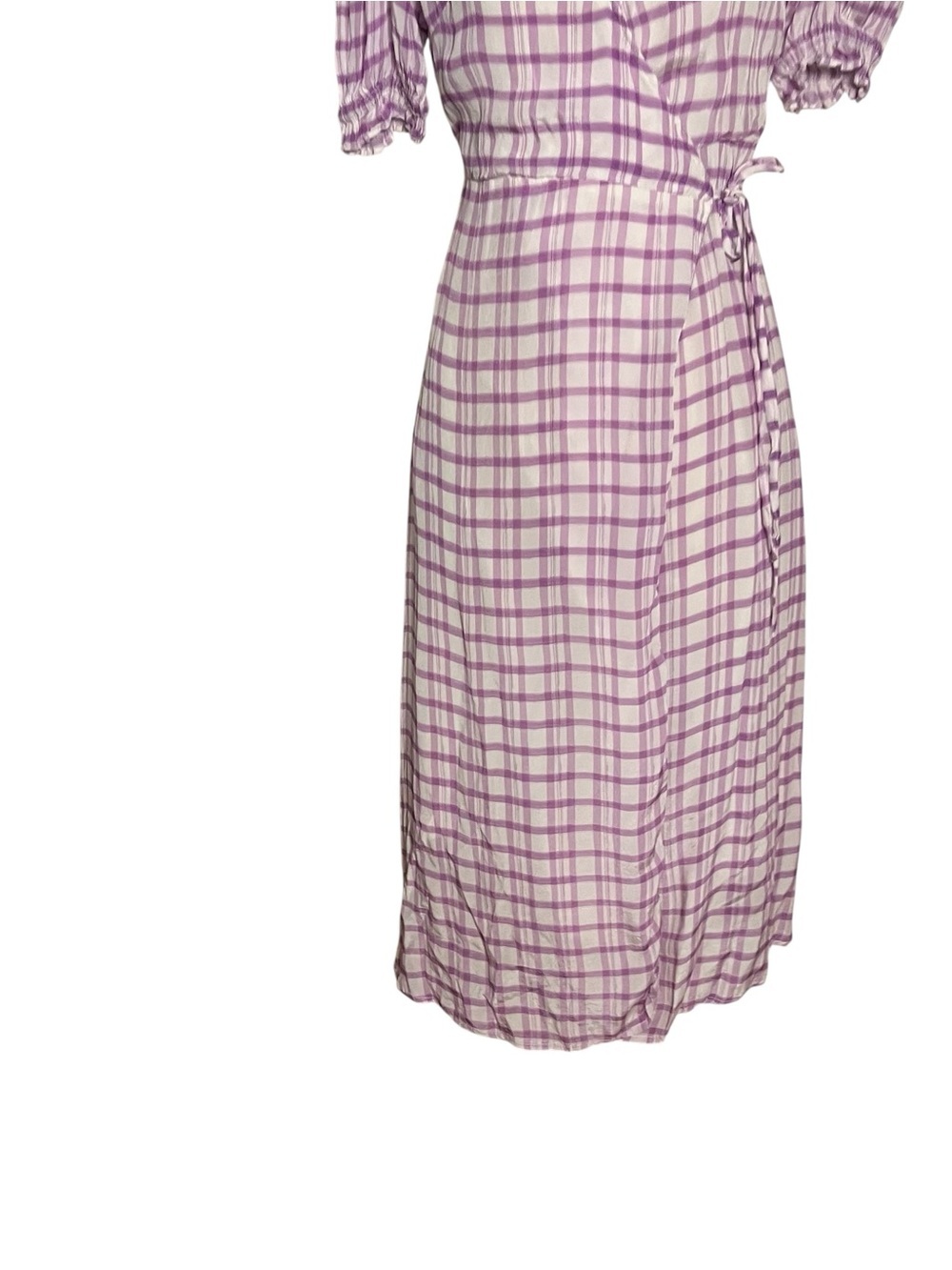 Lily and Lionel x Anthropologie Fifi Plaid Wrap Midi Dress Size 6 - Picture 10 of 16